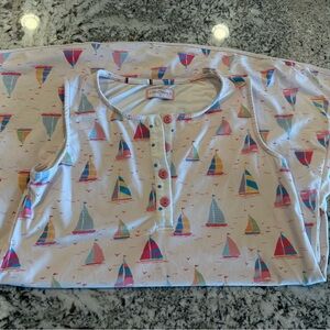 Colorful Sailboat Print Top